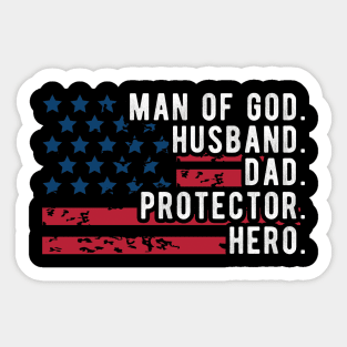 Mens Man of God Husband Daddy Protector Hero Fathers Day Daddy To Be Sticker